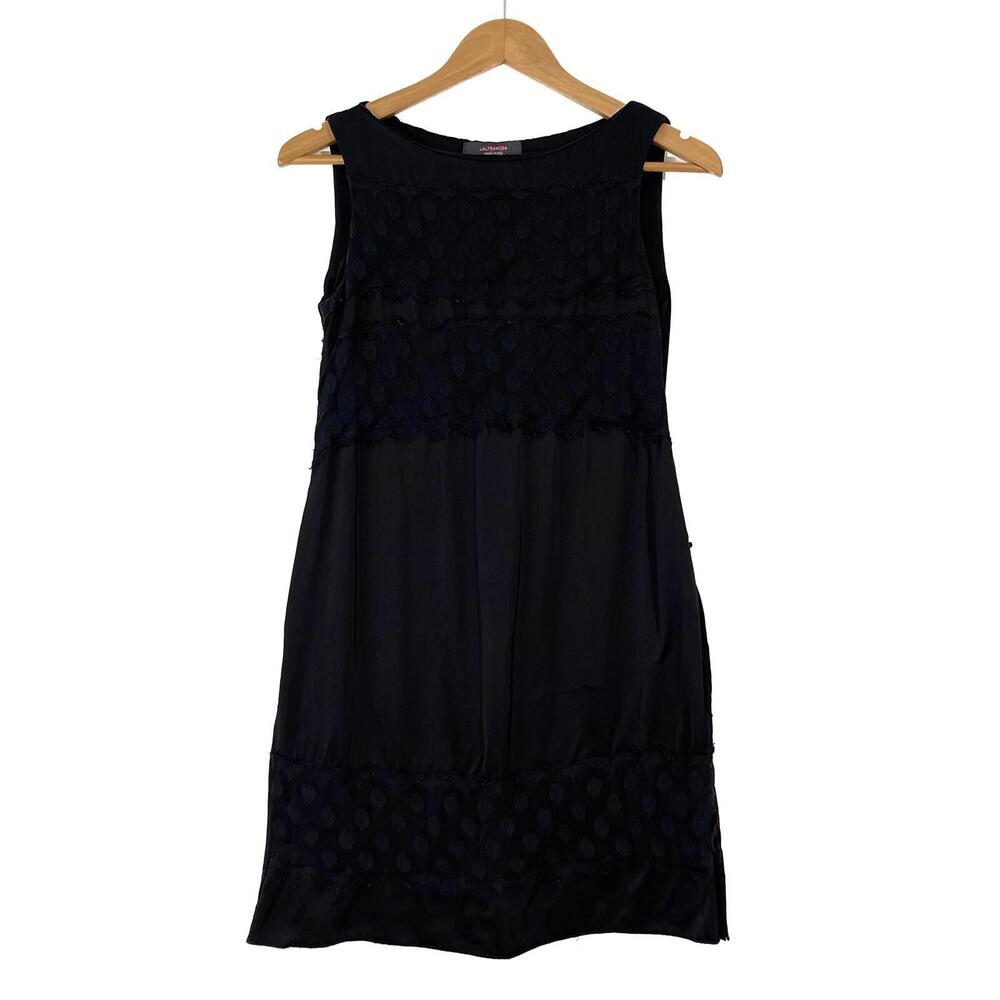 Laltramoda Women’s Size 40 IT 4 US Satin Lace Tiered Made in Italy Mini Dress